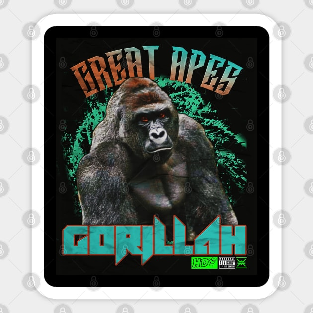 Great Apes: Gorillah Sticker by HDY